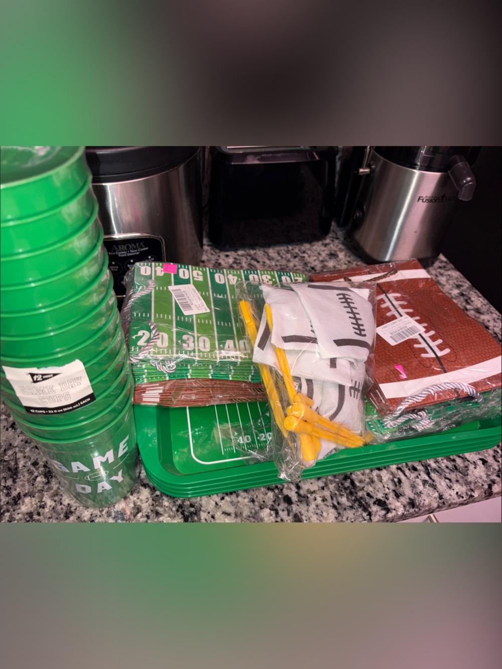 Game Day Football Serving Set - Green